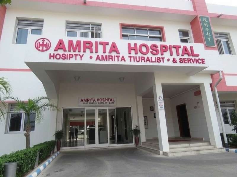 Modern hospital building of Amrita Hospital